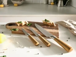 Sæt med 3 knive TOCHIGI Brun