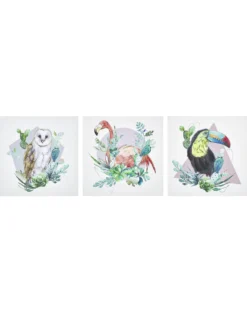 Sæt af 3 fotorammer MENAKA Dyre motiv 30 x 30 cm Multifarvet