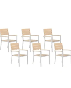 Sæt af 6 havestole COMO Beige