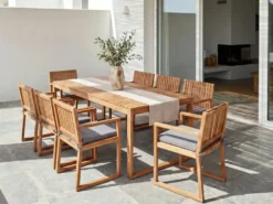 Sæt af 8 hynder til havestol SASSARI PREMIUM 46 x 46 cm Lysegrå