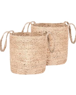 Sæt af 2 kurve KAELLA Jute Sand Beige