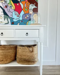 Sæt af 2 kurve KAELLA Jute Sand Beige