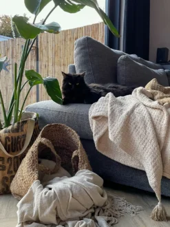 Sæt af 2 kurve KAELLA Jute Sand Beige