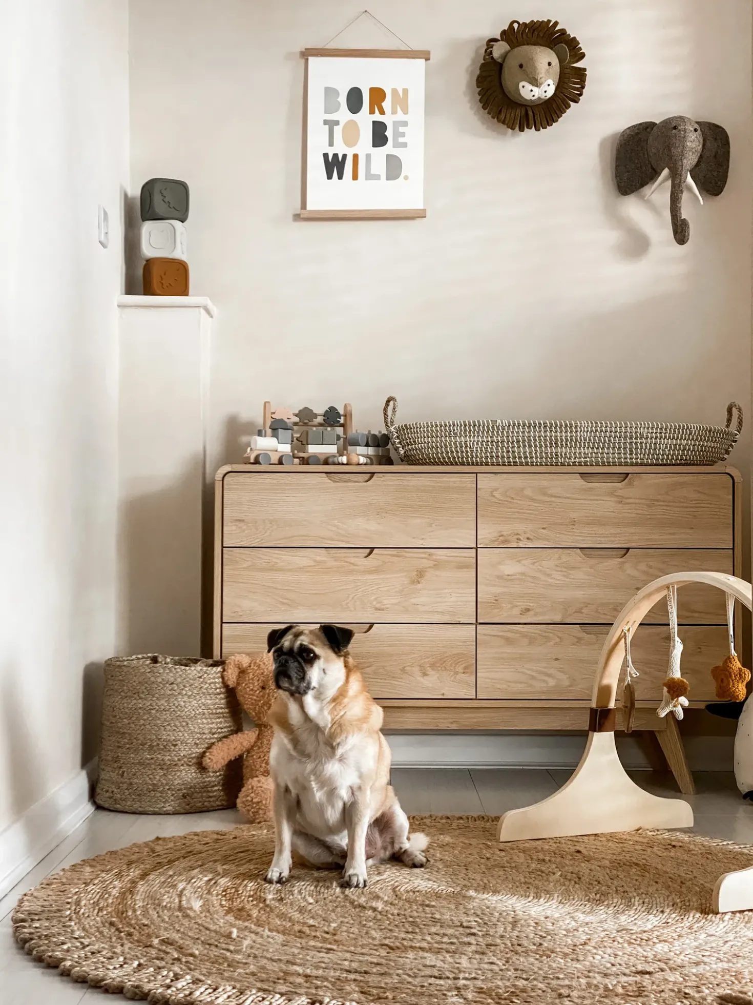Sæt af 2 kurve KAELLA Jute Sand Beige