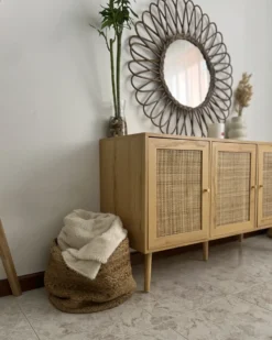 Sæt af 2 kurve KAELLA Jute Sand Beige