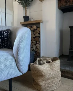 Sæt af 2 kurve KAELLA Jute Sand Beige