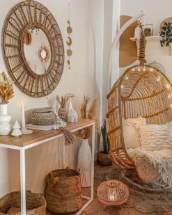 Sæt af 2 kurve KAELLA Jute Sand Beige