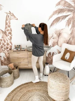 Sæt af 2 kurve KAELLA Jute Sand Beige