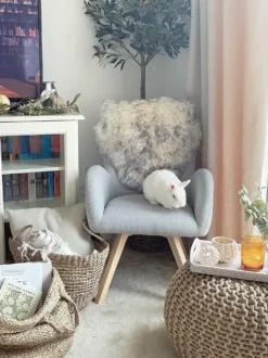 Sæt af 2 kurve KAELLA Jute Sand Beige