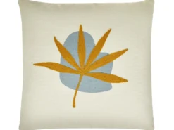 Sæt af 2 pyntepuder DAVALLIA 45 x 45 cm Beige Plante mønster
