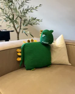 Sæt af 2 pyntepuder DINOS Bomuld 45 x 45 cm Grøn Dinosaur