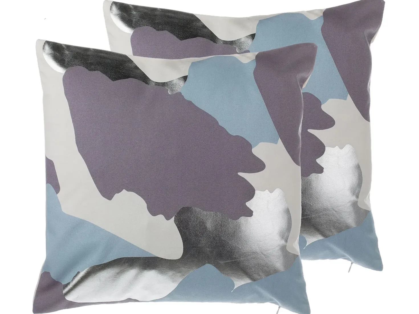 Sæt af 2 pyntepuder IXIA Bomuld 45 x 45 cm Lilla Abstraktmønster