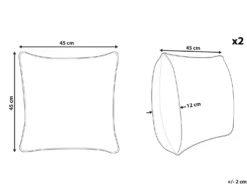 Sæt af 2 pyntepuder KOTURE Bomuld 45 x 45 cm Sort/hvid Geometrisk mønster