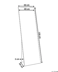 Stående spejl BEAUVAIS 156 cm Metal Sølv