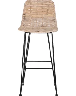 Sæt med 2 barstole CASSITA Rattan Naturlig