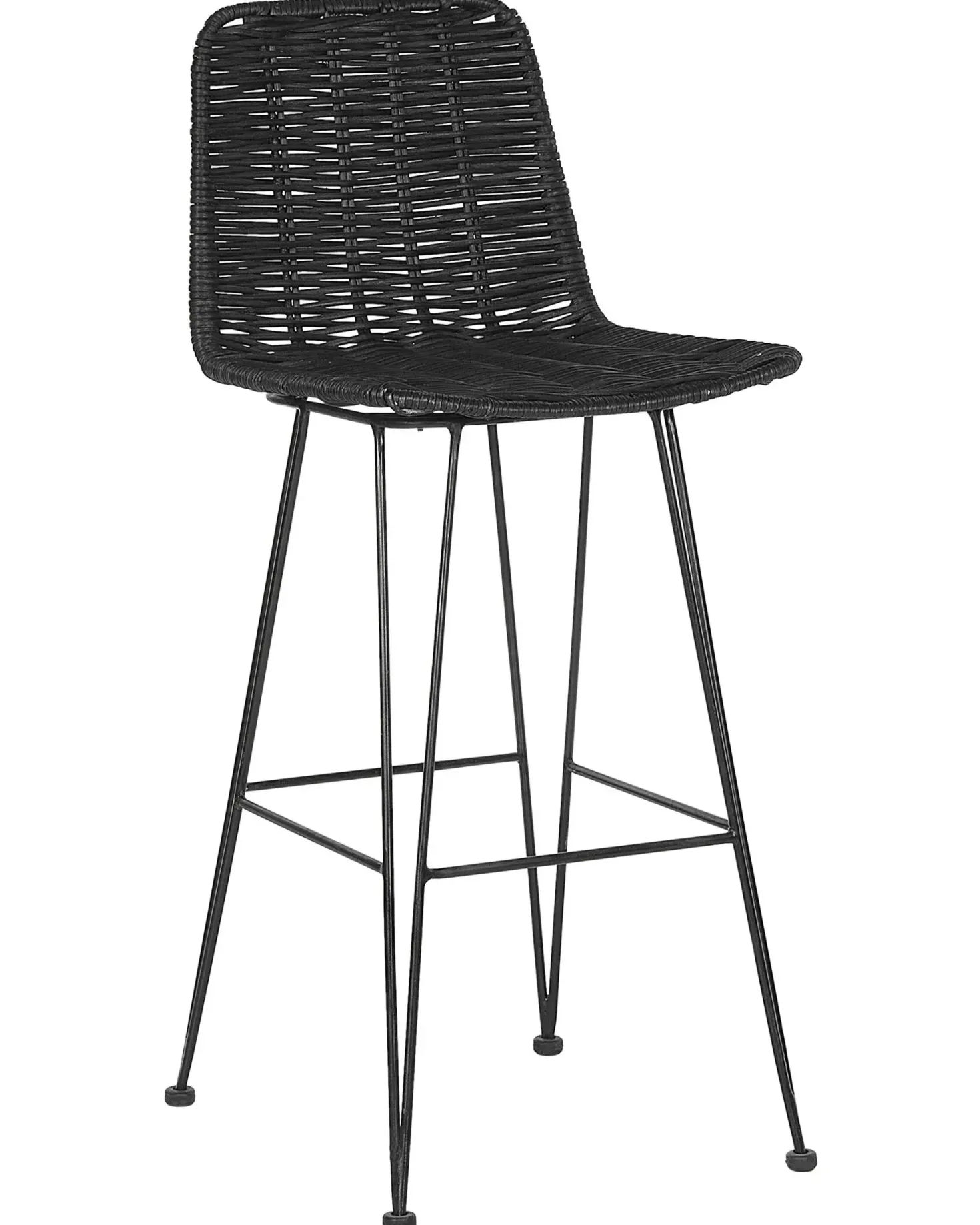 Sæt med 2 barstole CASSITA Rattan Sort