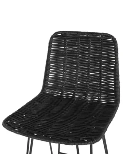 Sæt med 2 barstole CASSITA Rattan Sort