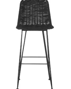 Sæt med 2 barstole CASSITA Rattan Sort