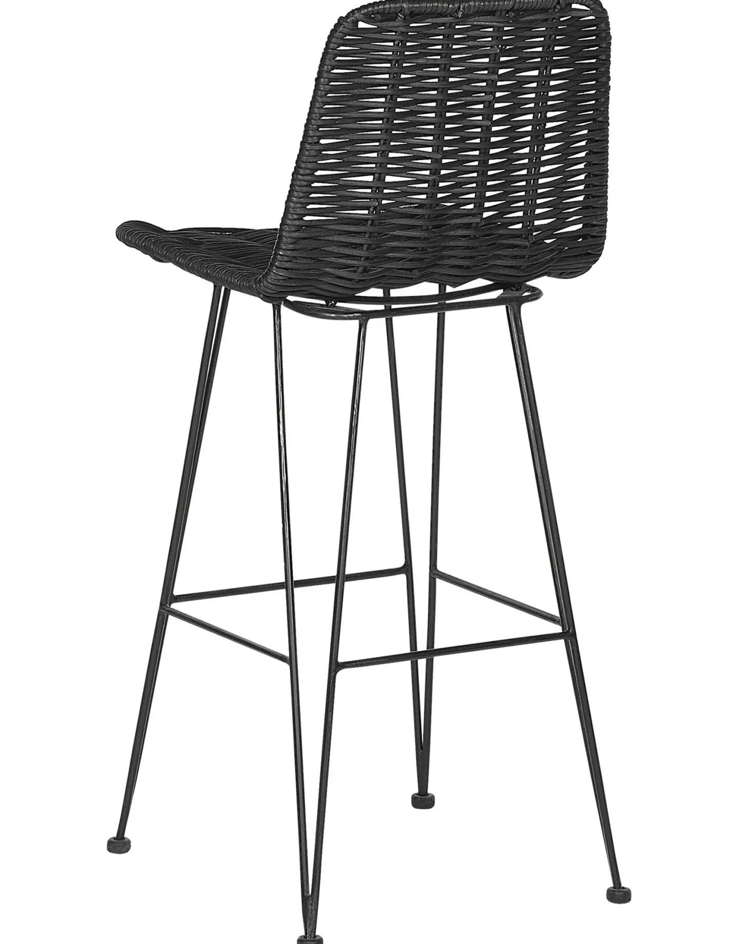 Sæt med 2 barstole CASSITA Rattan Sort