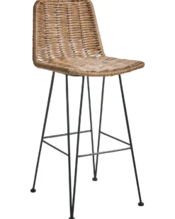 Sæt med 2 barstole CASSITA Rattan Brun