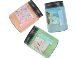 Sæt med 3 duftlys FRUITY BLOOM Soja voks Fresh notes Blomster noter