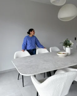 Sæt med 2 spisebordsstole ALDEN II Boucle Hvid