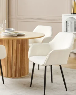 Sæt med 2 spisebordsstole ALDEN II Boucle Hvid