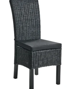 Sæt med 2 spisebordsstole ANDES Rattan Sort