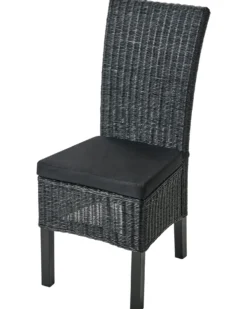 Sæt med 2 spisebordsstole ANDES Rattan Sort