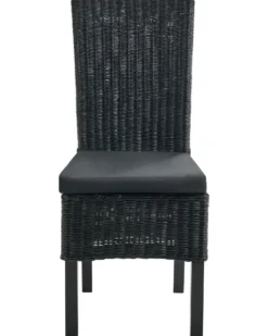 Sæt med 2 spisebordsstole ANDES Rattan Sort