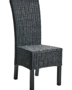 Sæt med 2 spisebordsstole ANDES Rattan Sort