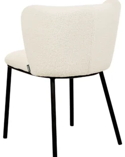 Sæt med 2 spisebordsstole MINA Boucle Cremehvid