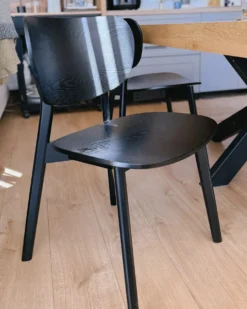 Sæt med 2 spisebordsstole OVERLY Træ Sort asketræ