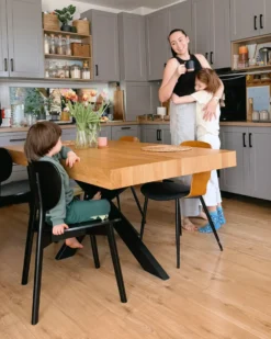 Sæt med 2 spisebordsstole OVERLY Træ Sort asketræ