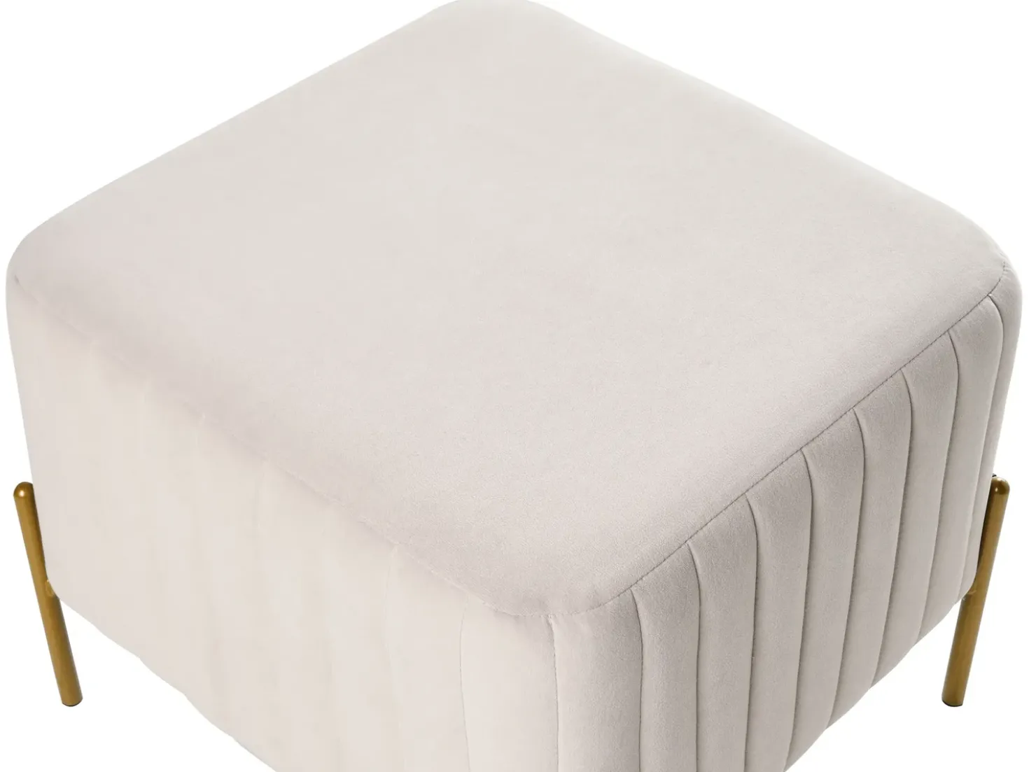 Taburet UTAH Velour Cremehvid