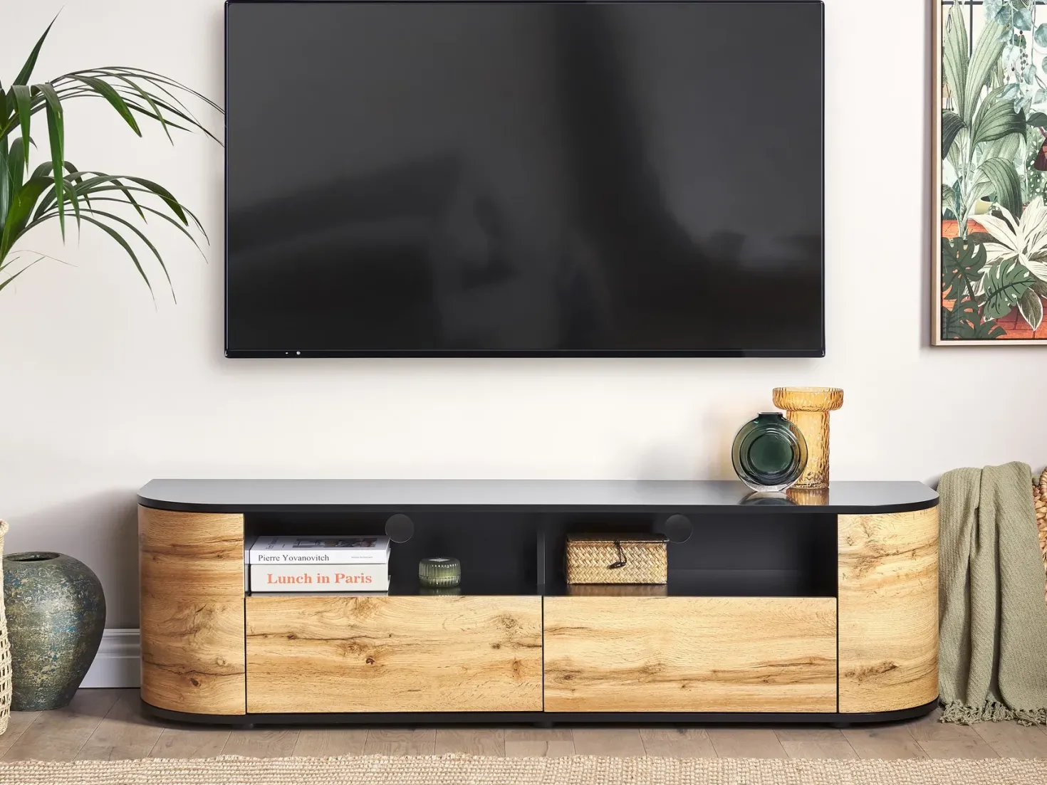 TV-bord JEROME Brun/sort