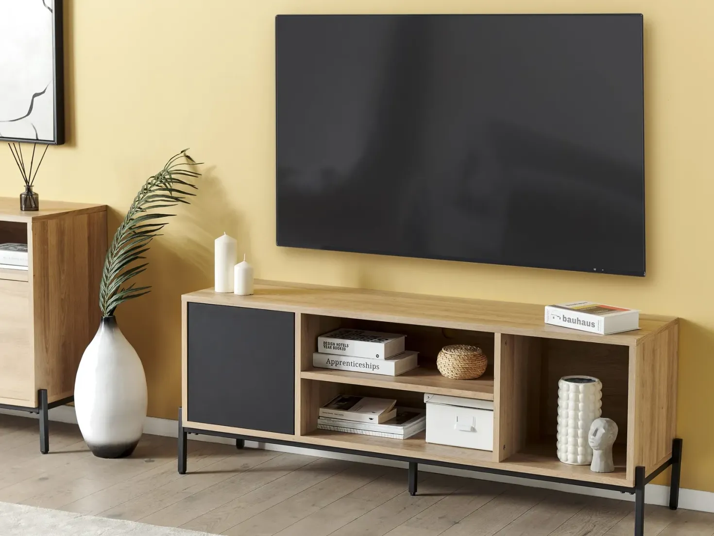 TV-bord MOINES Brun/sort