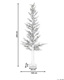 Udendørs dekoration LED GRENIVIK Juletræ 245 cm Hvid