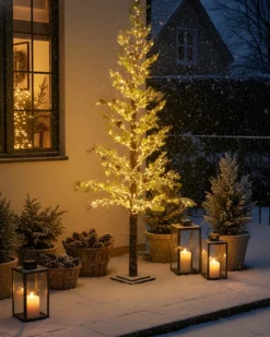 Udendørs dekoration LED GRENIVIK Juletræ 245 cm Hvid