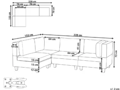 UNSTAD 4 personers Hjørnesofa modul Højrevendt Lys Beige