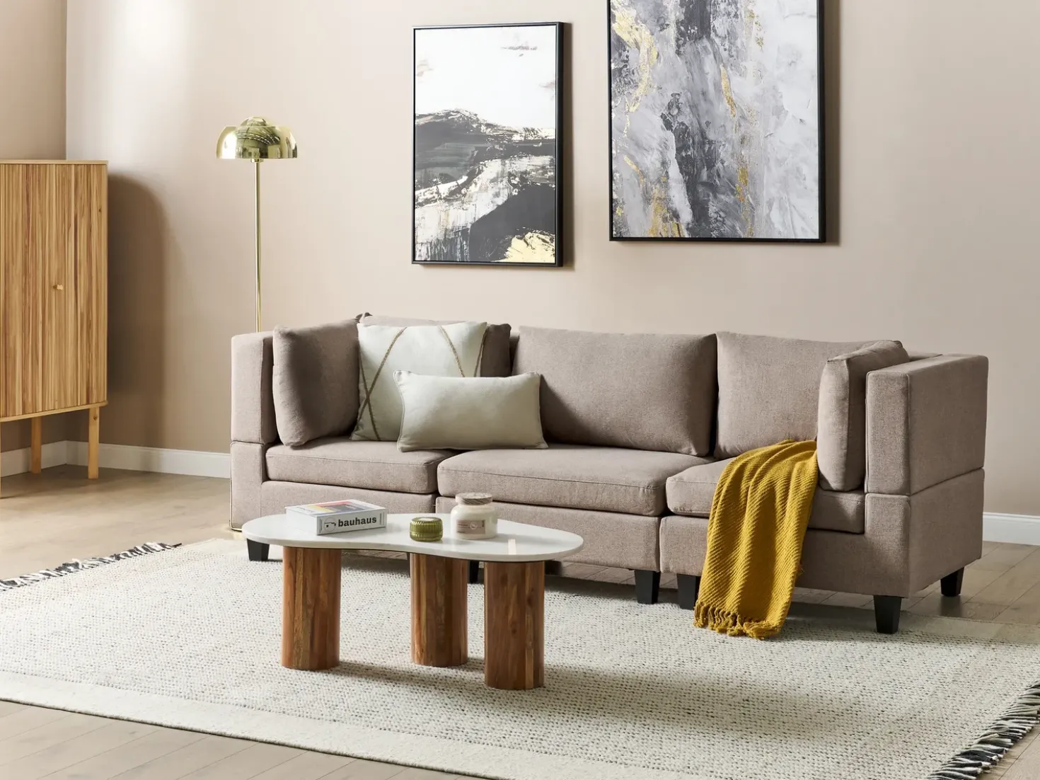 UNSTAD 3 personers Modulsofa Brun