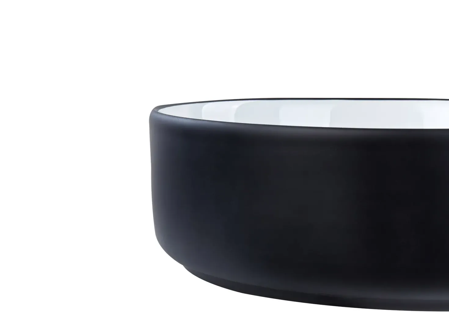 Vask til bordplade CALIG Sort/hvid ⌀ 36 cm Keramik