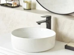 Vask til bordplade CALIG Hvid ⌀ 36 cm Keramik