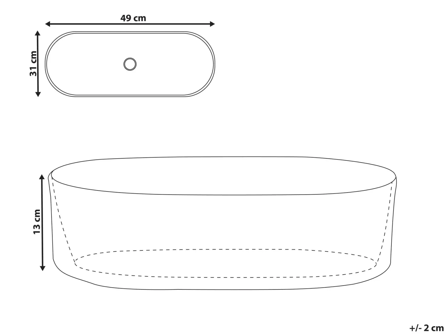 Vask til bordplade GELDO Hvid 49 x 31 cm Keramik