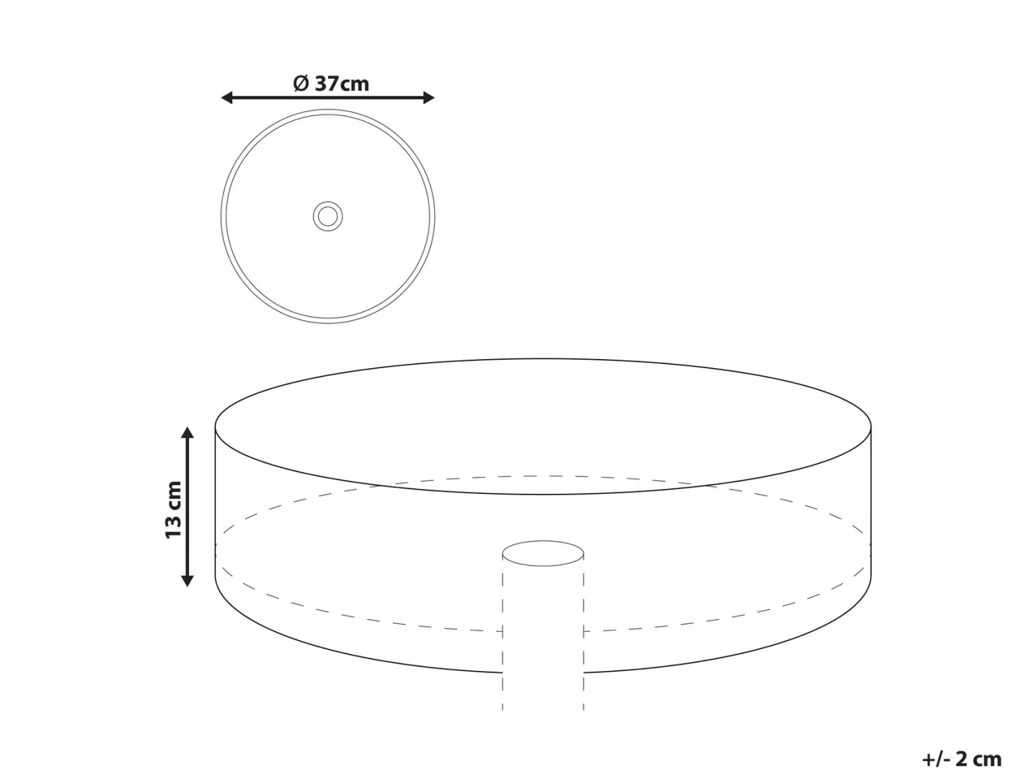 Vask til bordplade GELDO Hvid ⌀ 37 cm Keramik