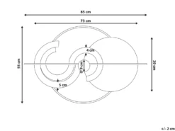 Vægdekoration BRAGA Metal 55 cm Multifarvet