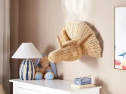 Vægdekoration Dinosaur BIOKO Rattan 44 cm Naturlig