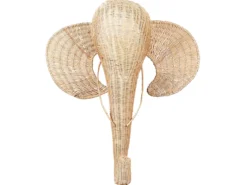 Vægdekoration Elefant GRUNEY Rattan 83 cm Naturlig
