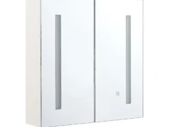 Vægmonteret spejlskab til badeværelset LED CHABUNCO 60 cm 60 cm Hvid