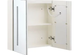 Vægmonteret spejlskab til badeværelset LED CHABUNCO 60 cm 60 cm Hvid